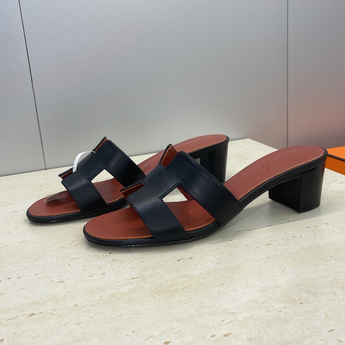 HM 26ss Oran Sandals 45 Brown Black Calfskin 607228