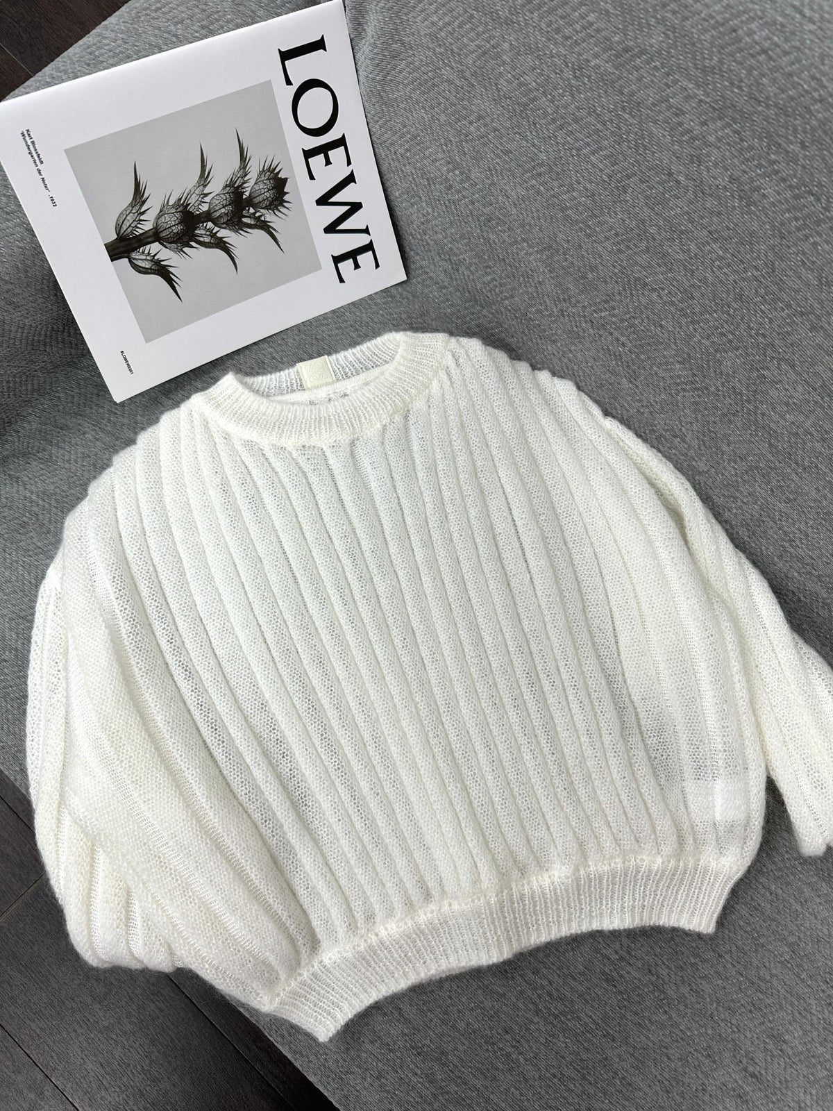 Loewe Mohair Sweater White Wool 345300