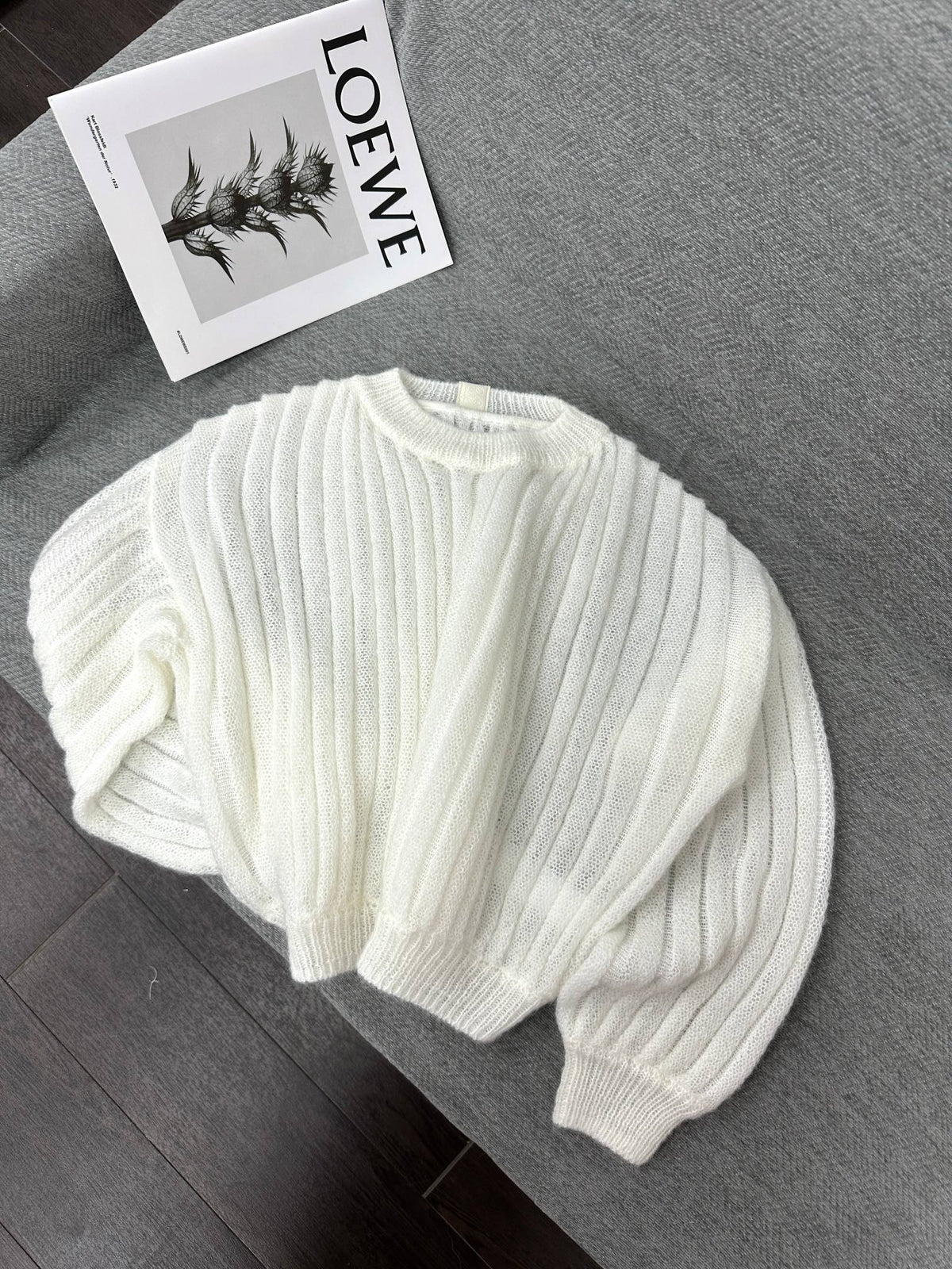 Loewe Mohair Sweater White Wool 345300
