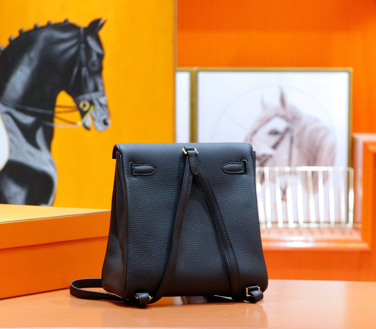 HM Kelly Ado Black Togo Leather Light GHW 270304