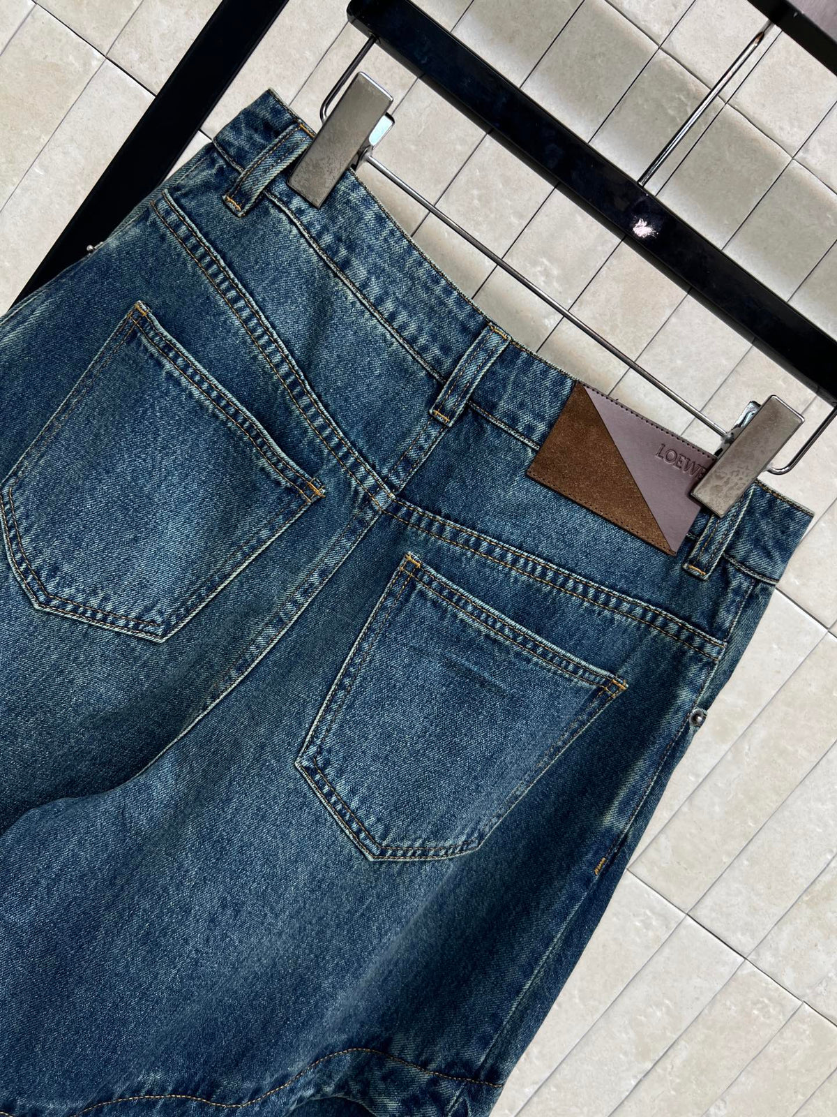 Loewe 26s High-Waisted Wide-Leg Denim Pants 400692