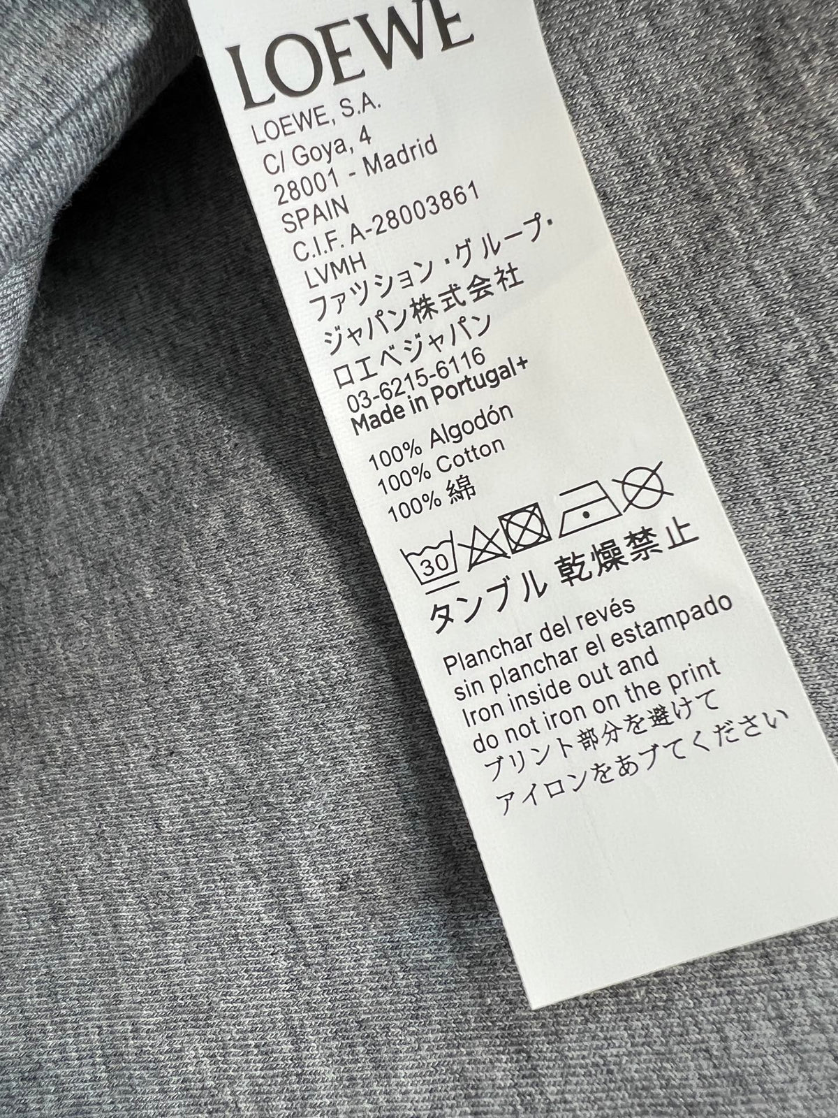 Loewe Relaxed Fit T-shirt Grey Cotton 402848