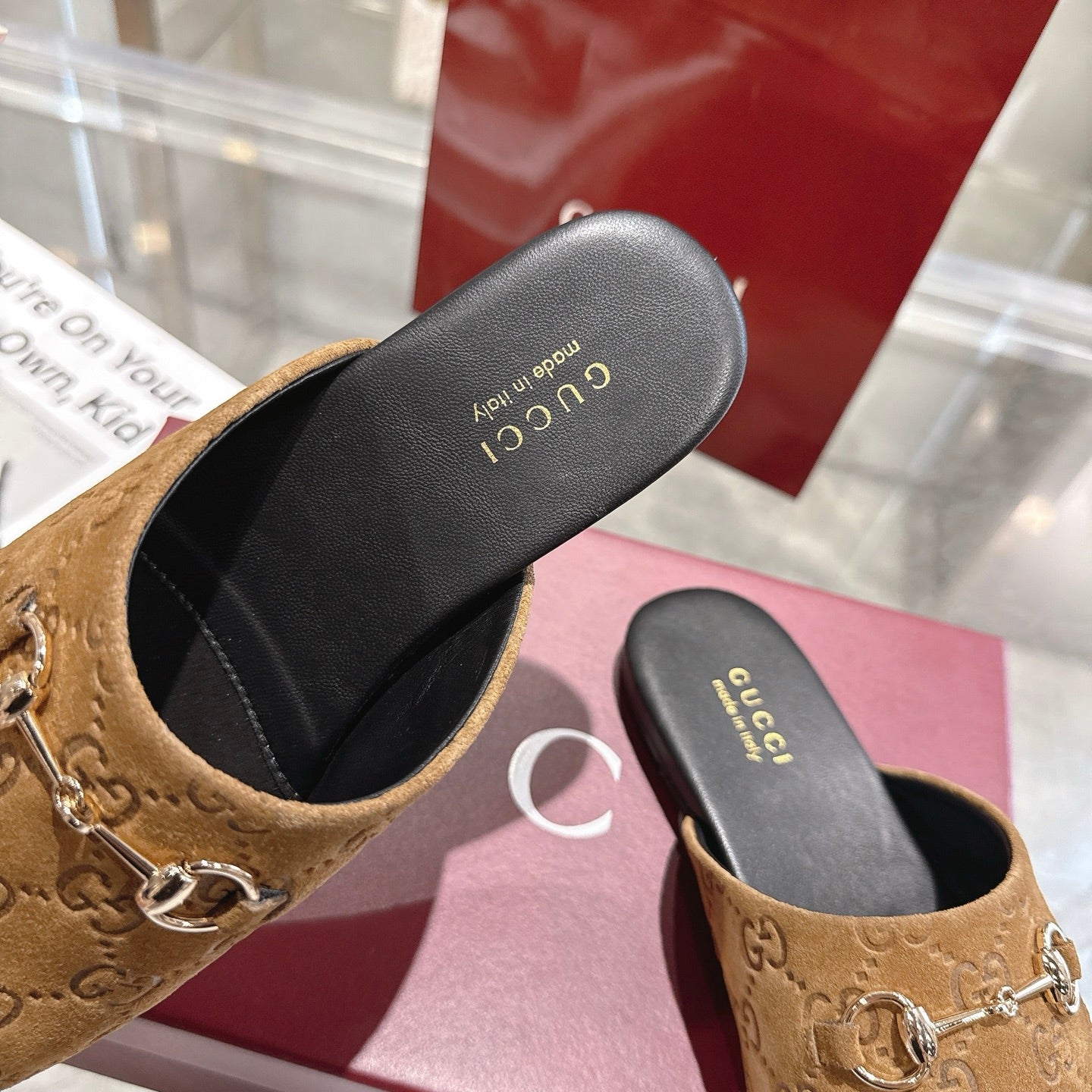 GG 26s Mule With Horsebit Brown Suede 664802