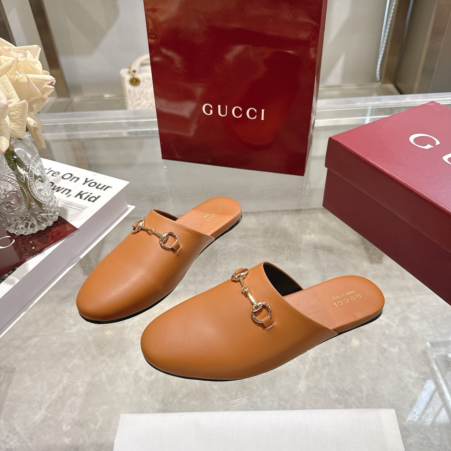 GG 26s Mule With Horsebit Light Brown Sheepskin 664796