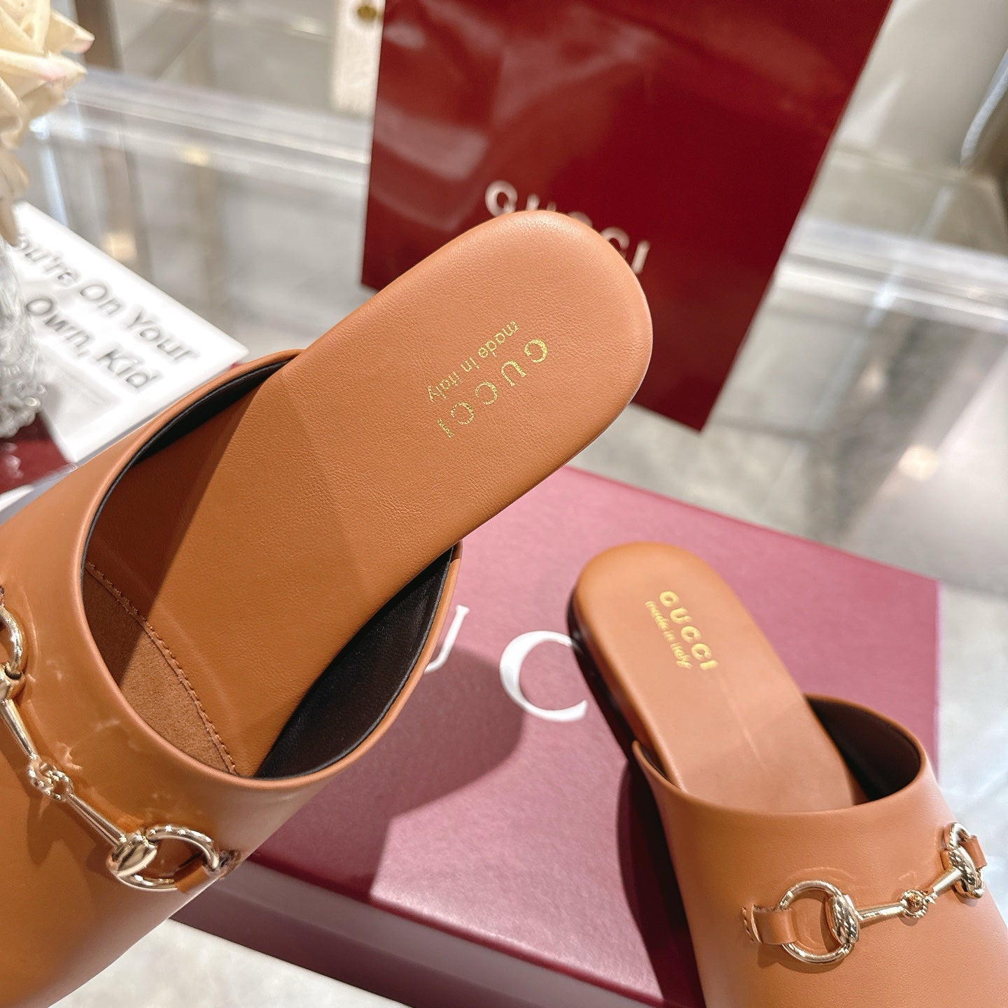 GG 26s Mule With Horsebit Light Brown Sheepskin 664796