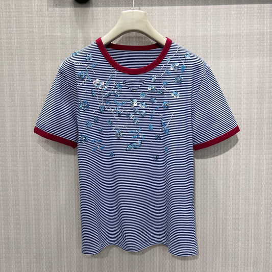 Prada 2026 Shirt Blue Red Cotton 399203