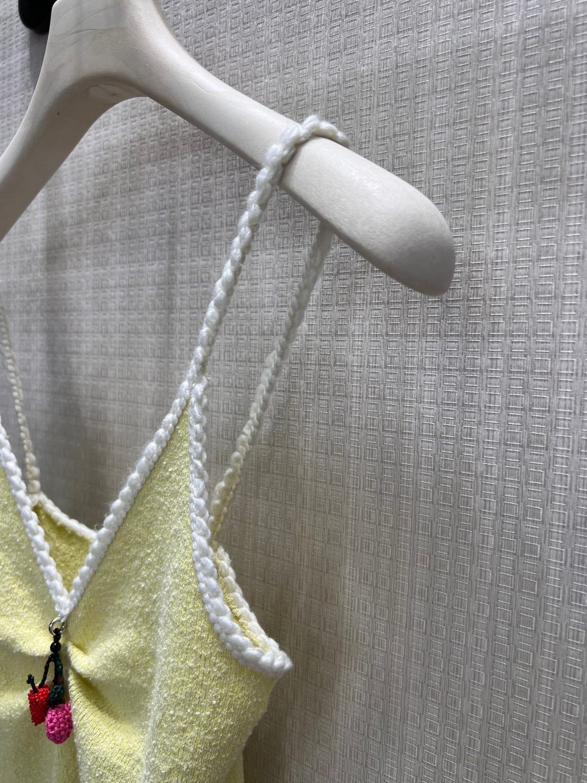 Prada Pollen Yellow Cotton Bouclé Top 400562