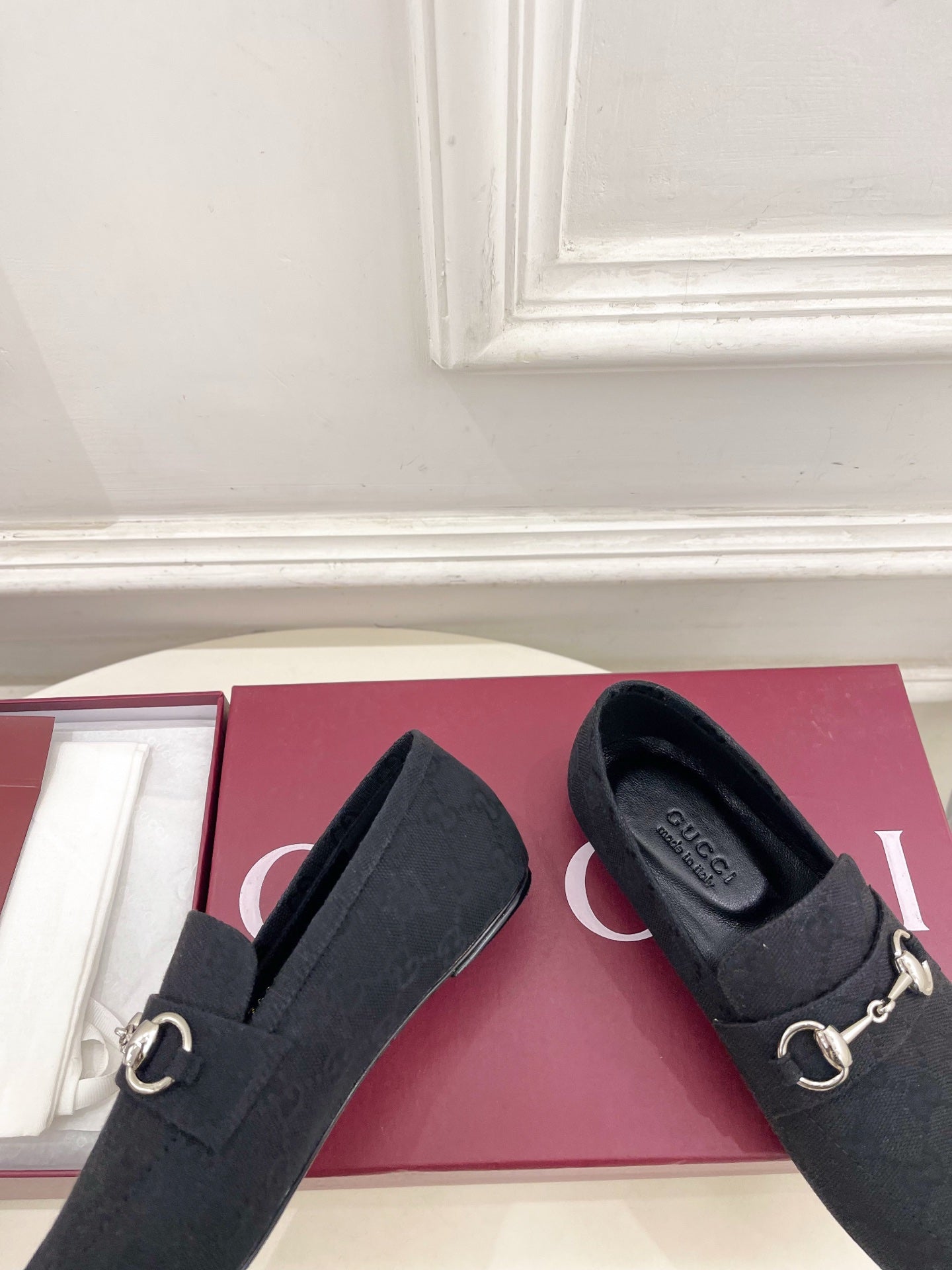 GG 26s Loafer With Horsebit Black Canvas 640285
