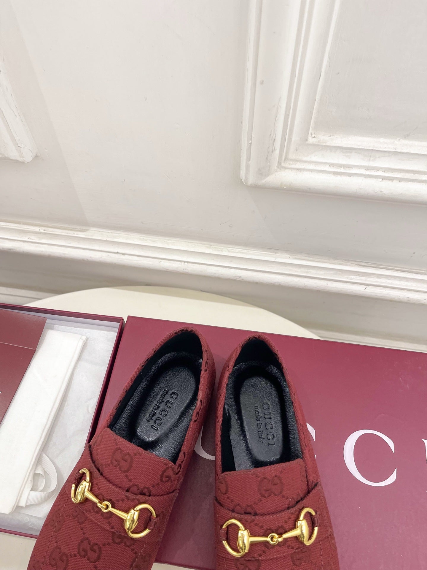 GG 26s Loafer With Horsebit Red Canvas 640287