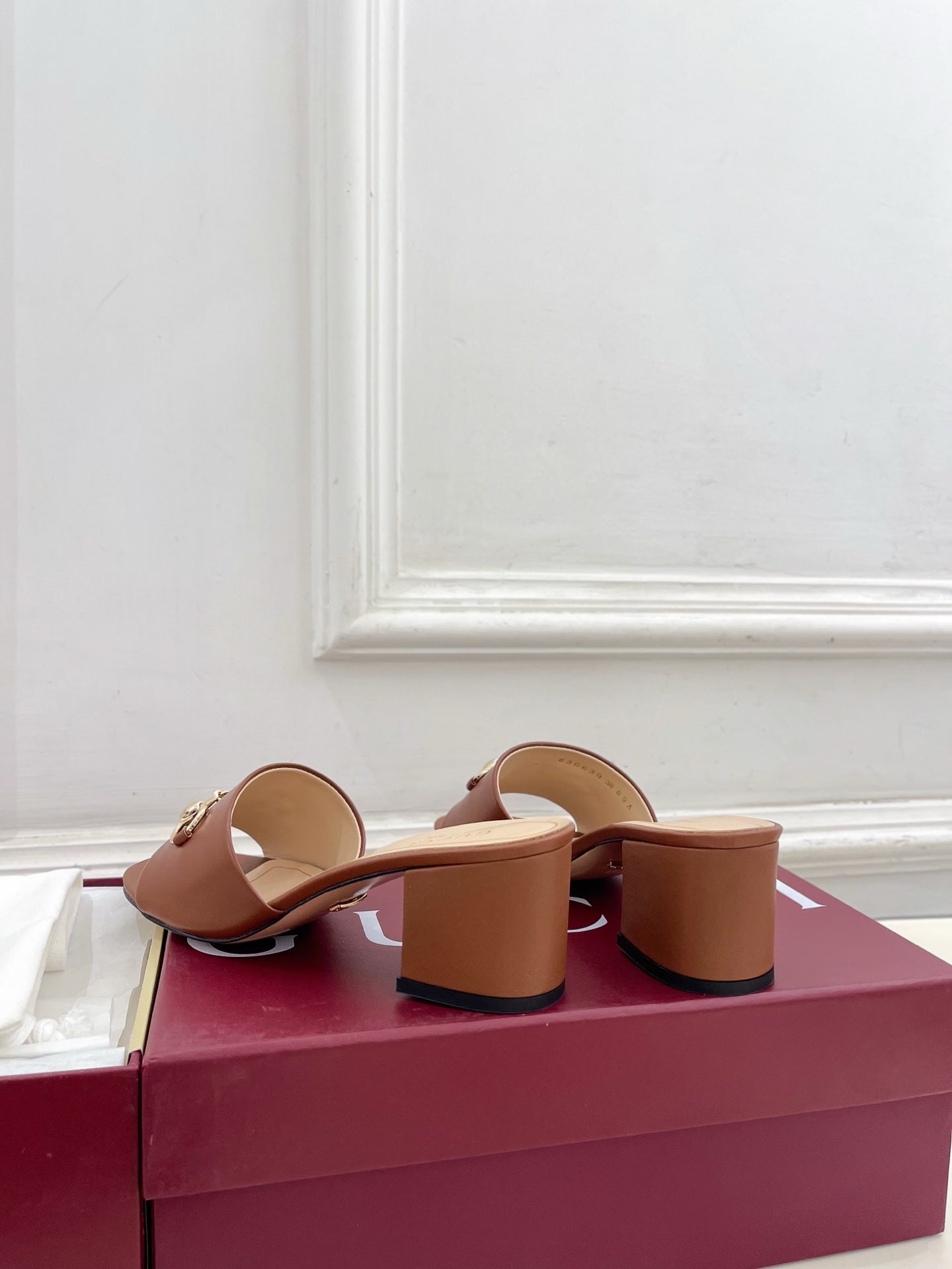 GG 26s Slide Sandal 5.5cm With Horsebit Brown Leather 640293