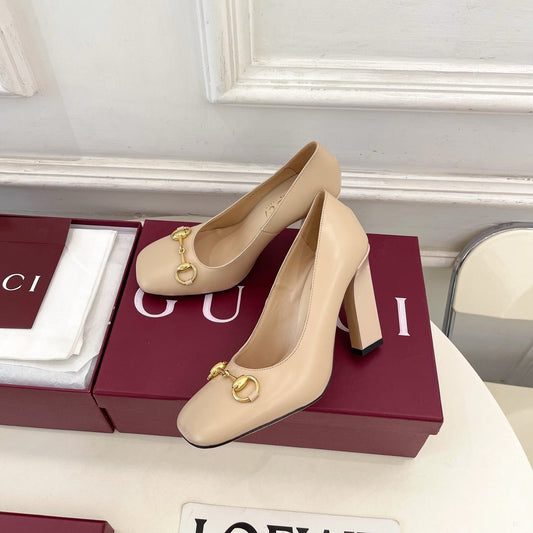 GG 26s Signora Pump 10cm Beige Leather 640304