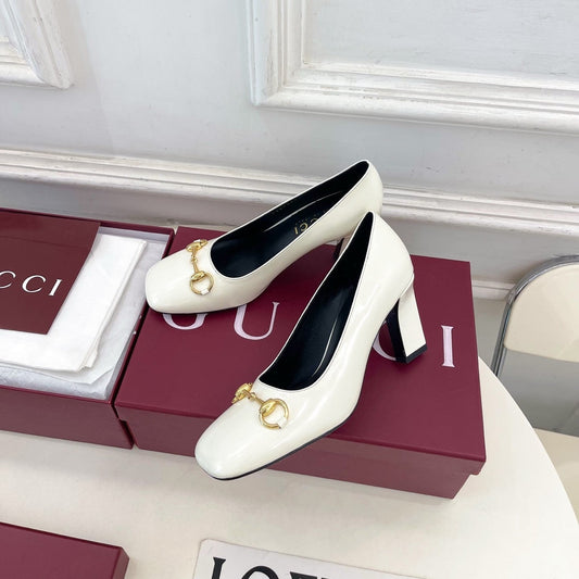 GG 26s Signora Pump 7.5cm White Leather 640306