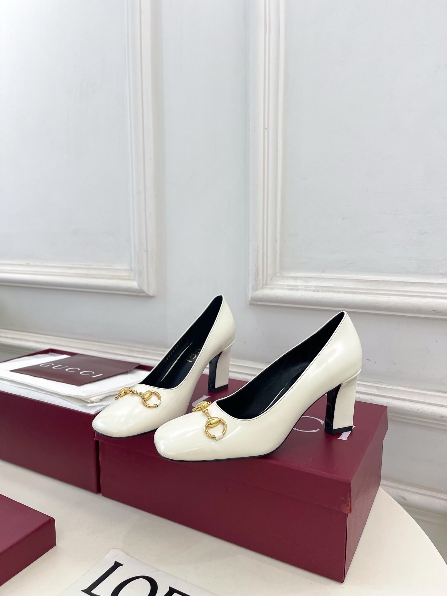 GG 26s Signora Pump 7.5cm White Leather 640306