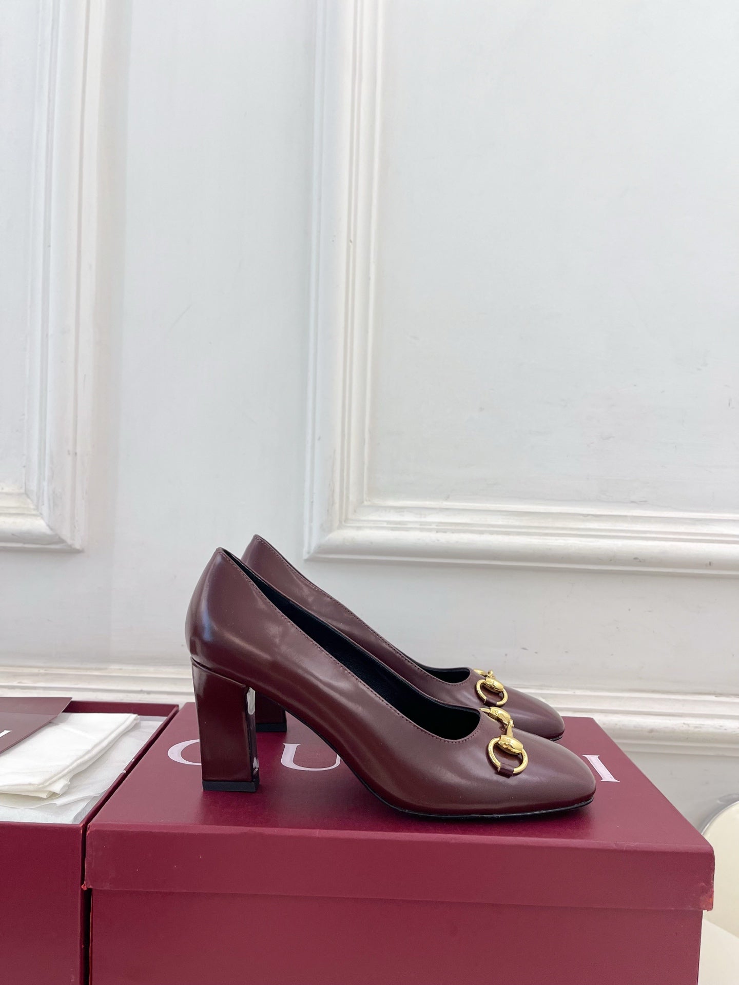 GG 26s Signora Pump 7.5cm Burgundy Leather 640307
