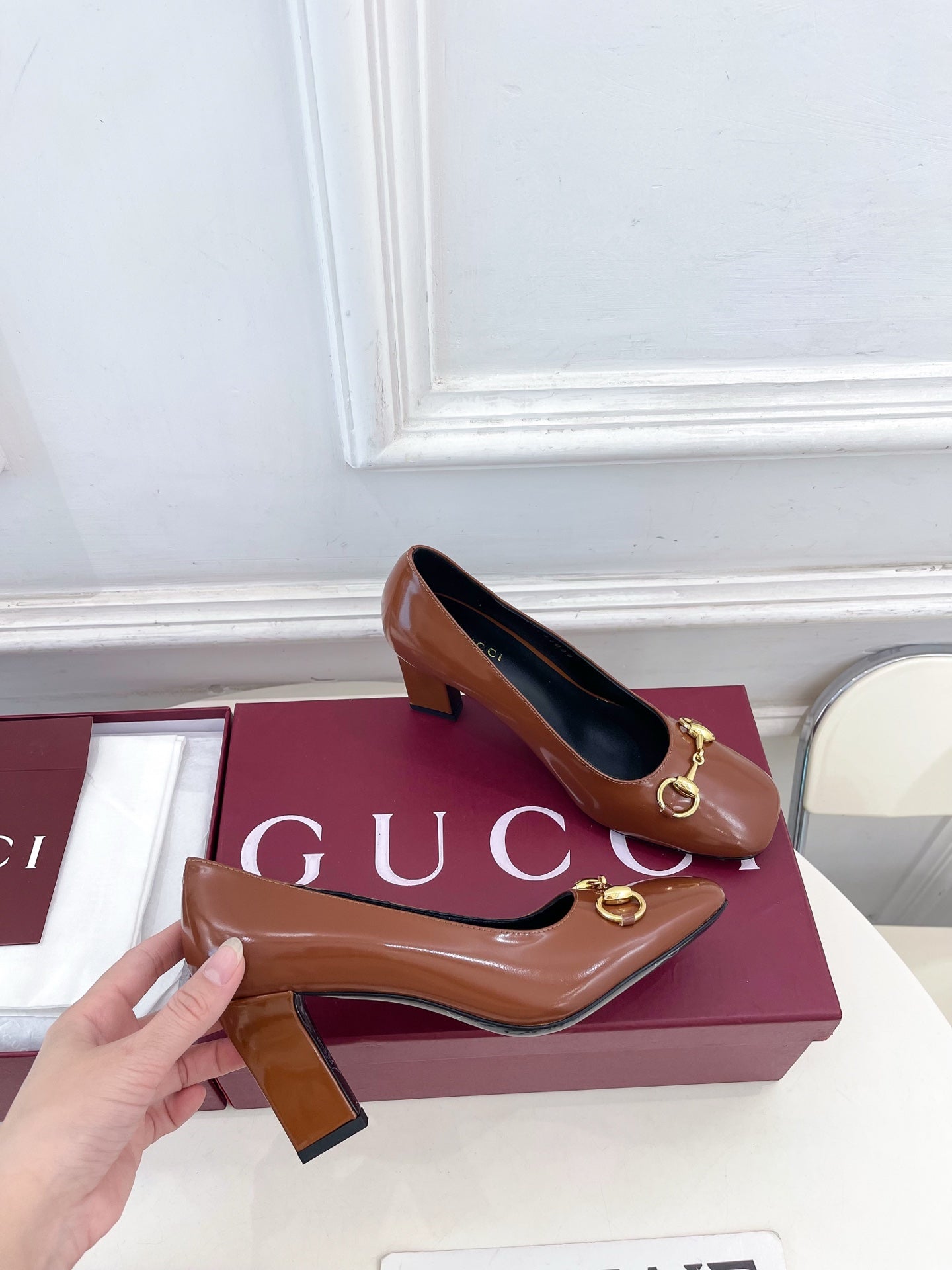 GG 26s Signora Pump 7.5cm Brown Leather 640308