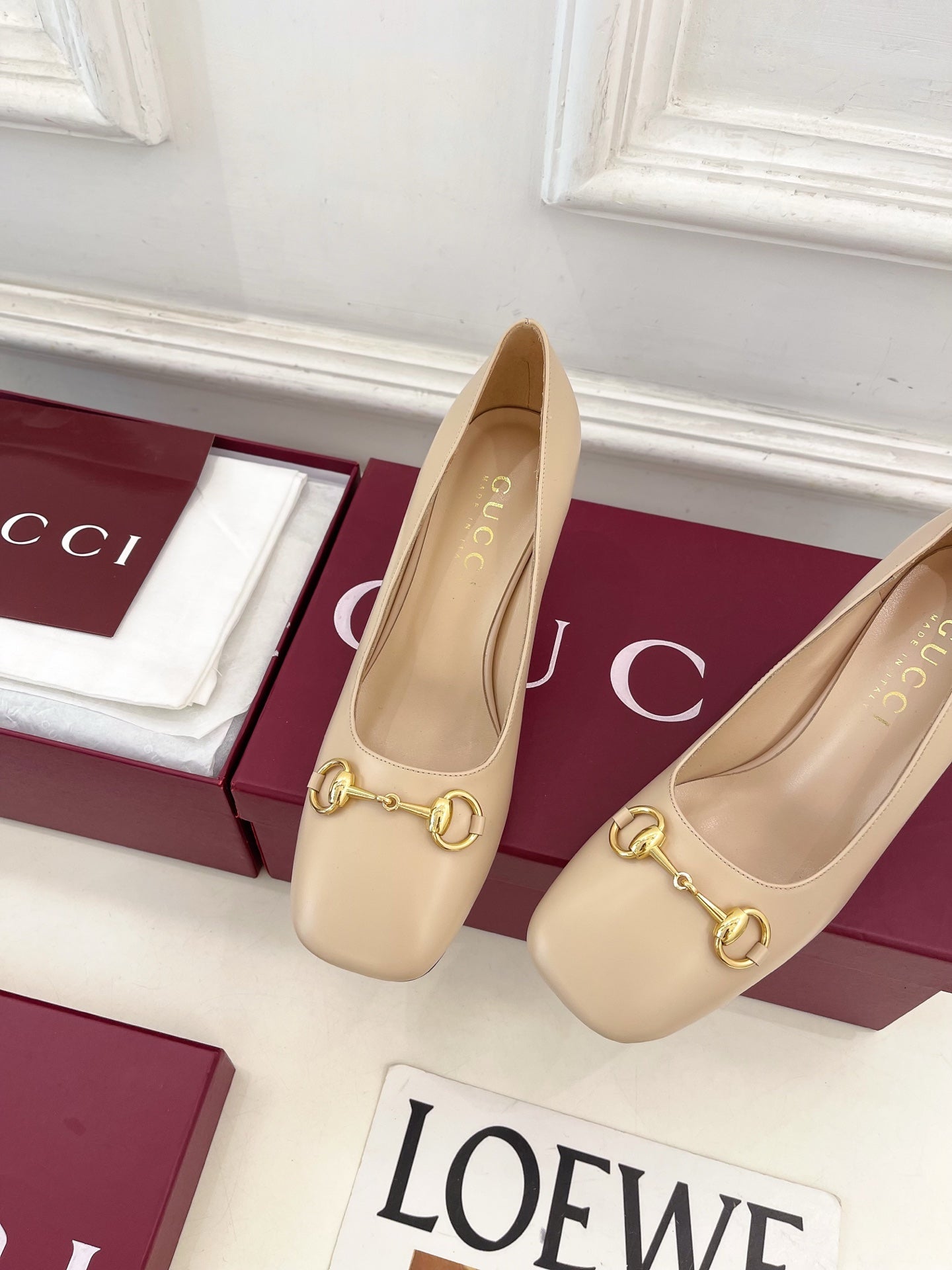 GG 26s Signora Pump 7.5cm Beige Leather 640309