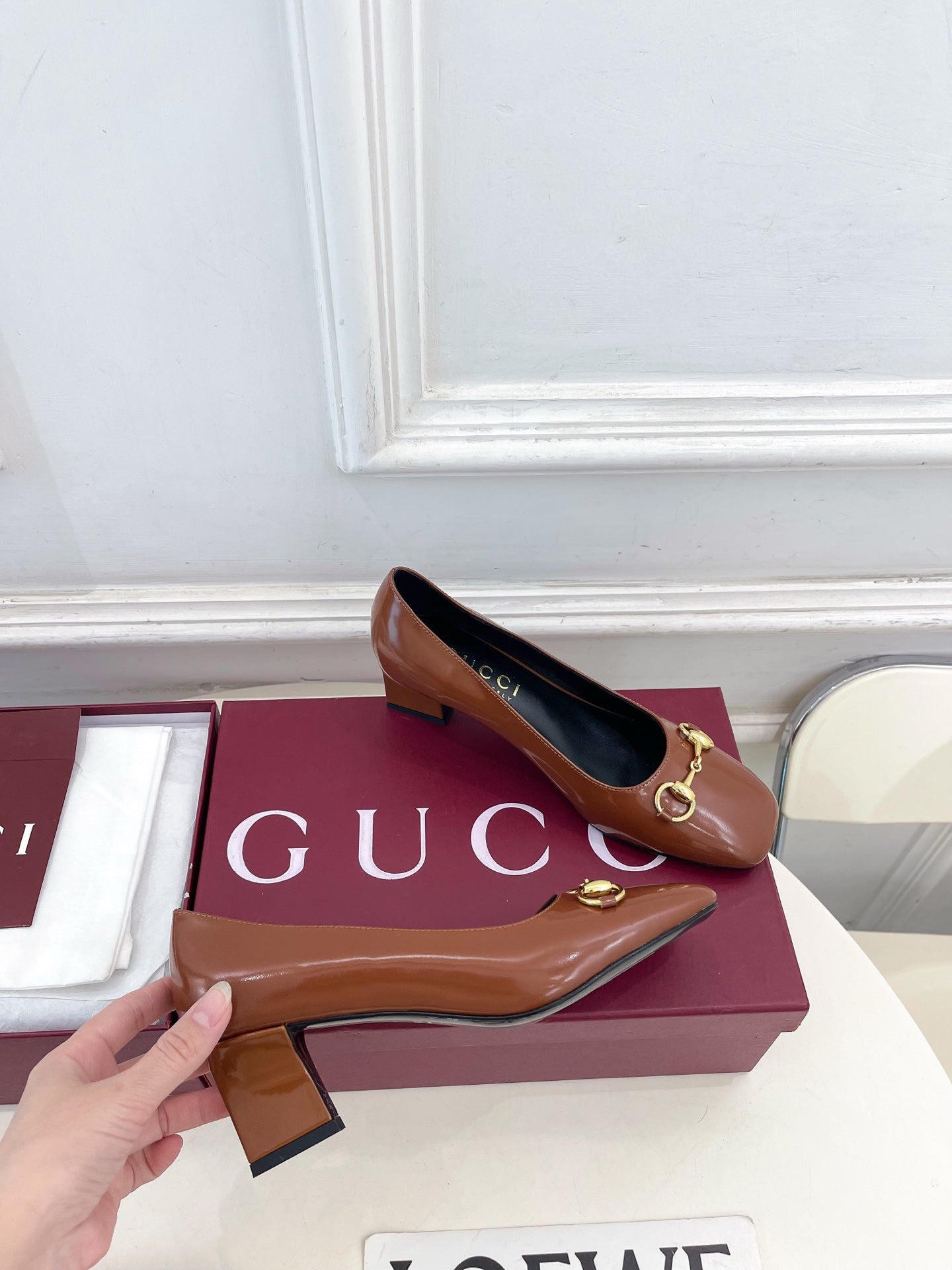 GG 26s Signora Pump 5.5cm Brown Leather 640313