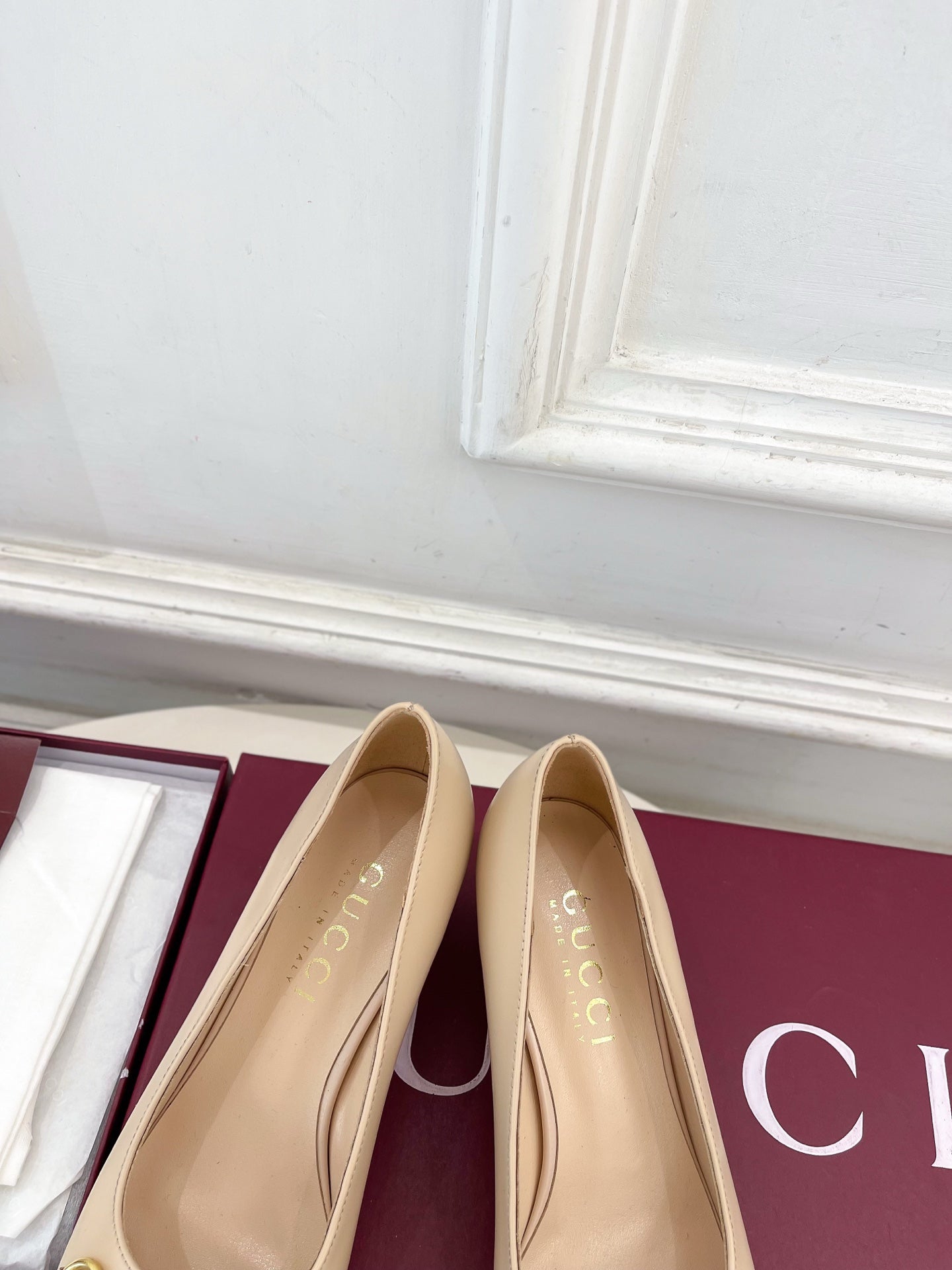 GG 26s Signora Pump 5.5cm Beige Leather 640314