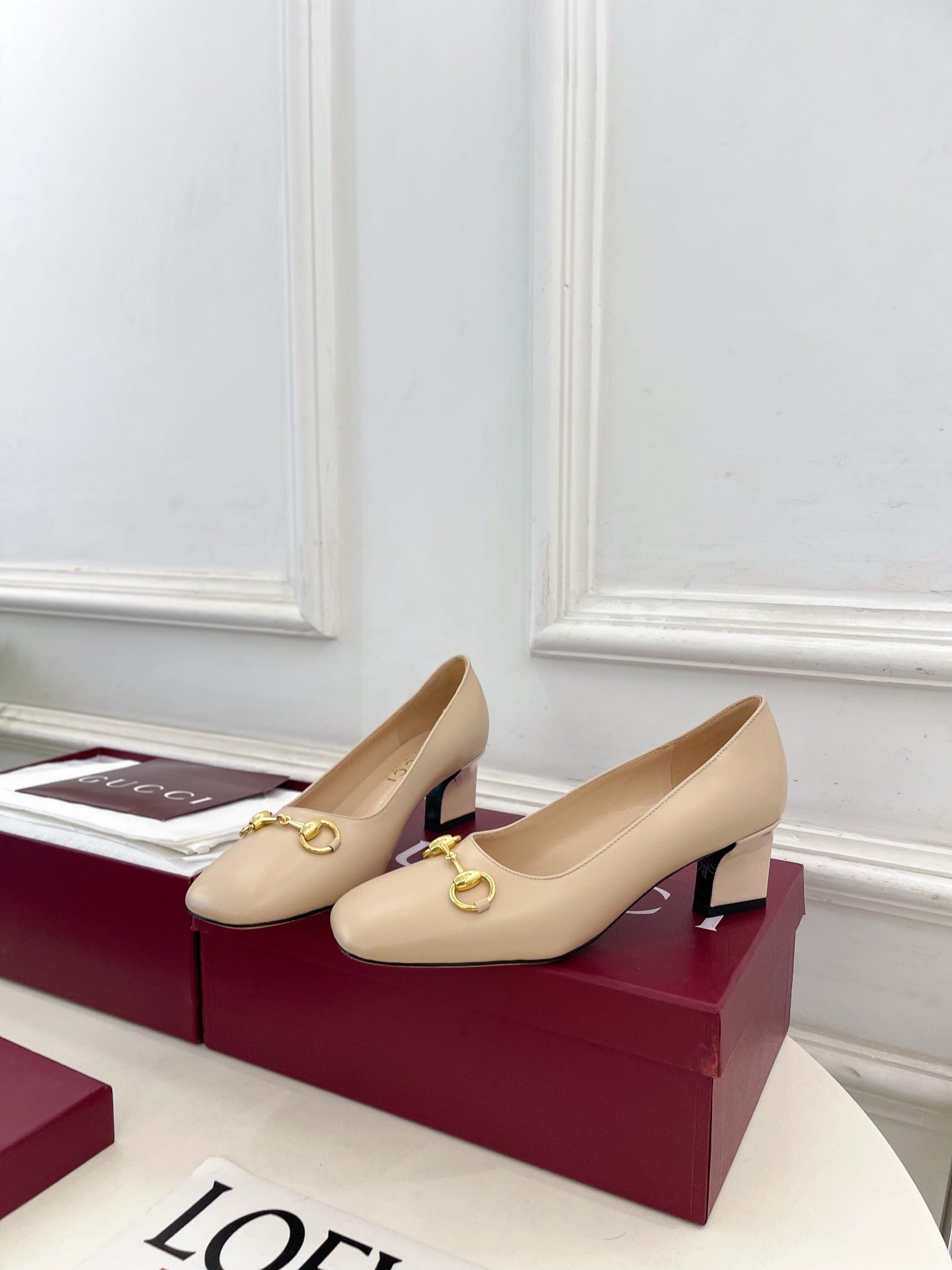 GG 26s Signora Pump 5.5cm Beige Leather 640314