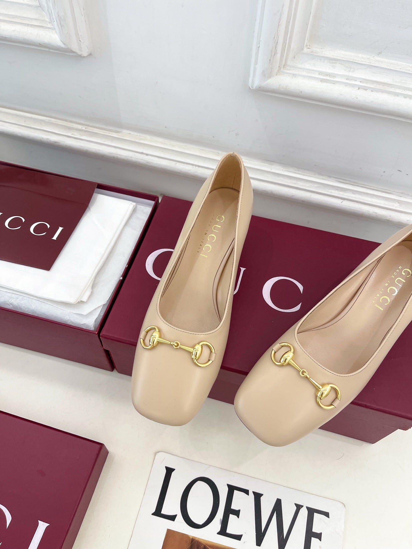 GG 26s Signora Pump 5.5cm Beige Leather 640314