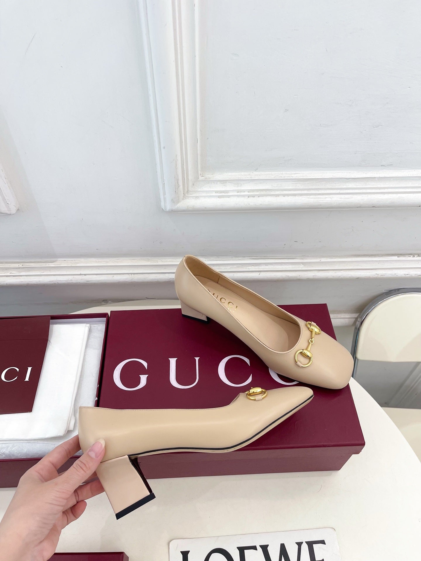 GG 26s Signora Pump 5.5cm Beige Leather 640314