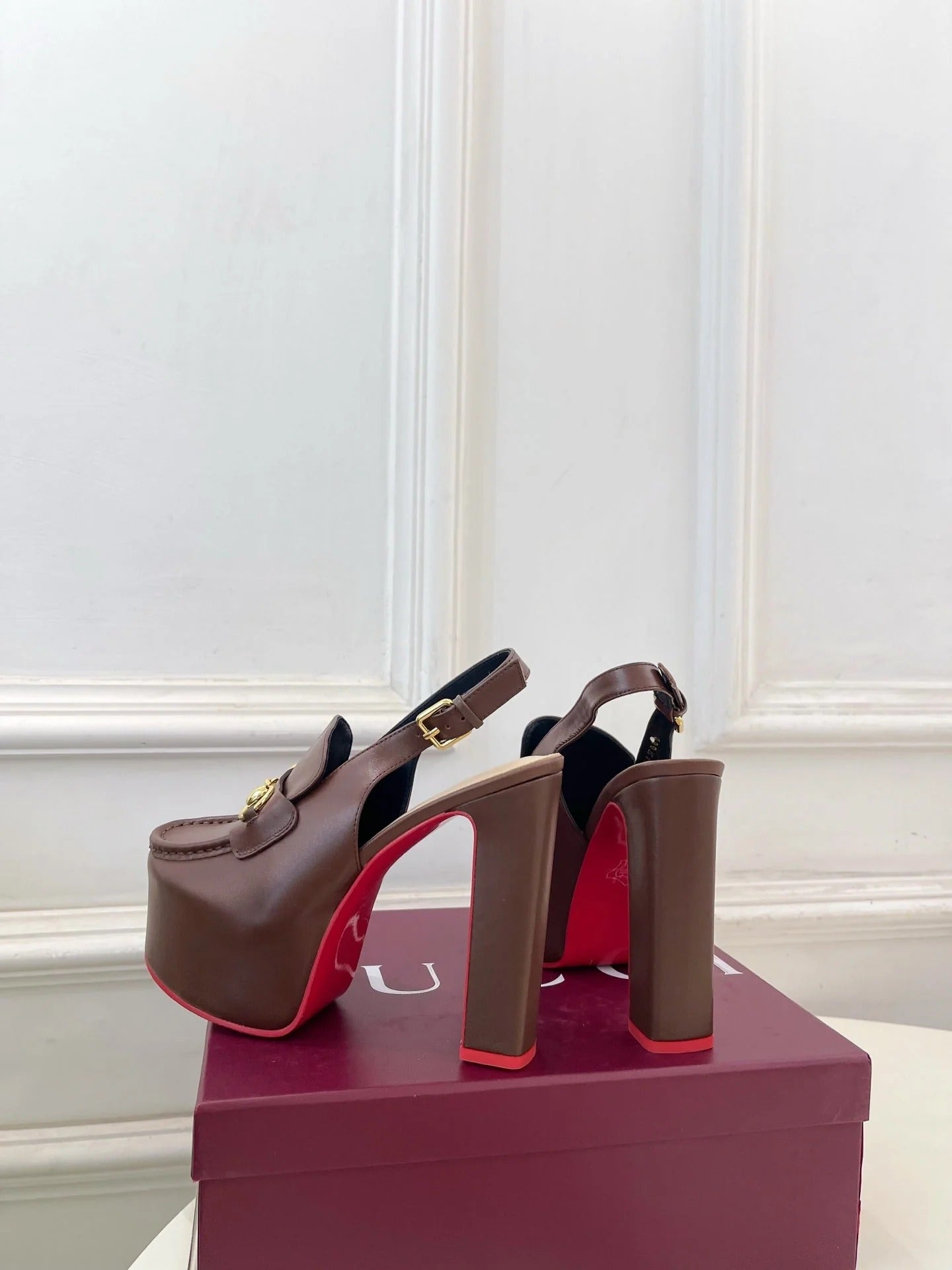 GG 26SS Platform Sandals 130 Brown Sheepskin 640265