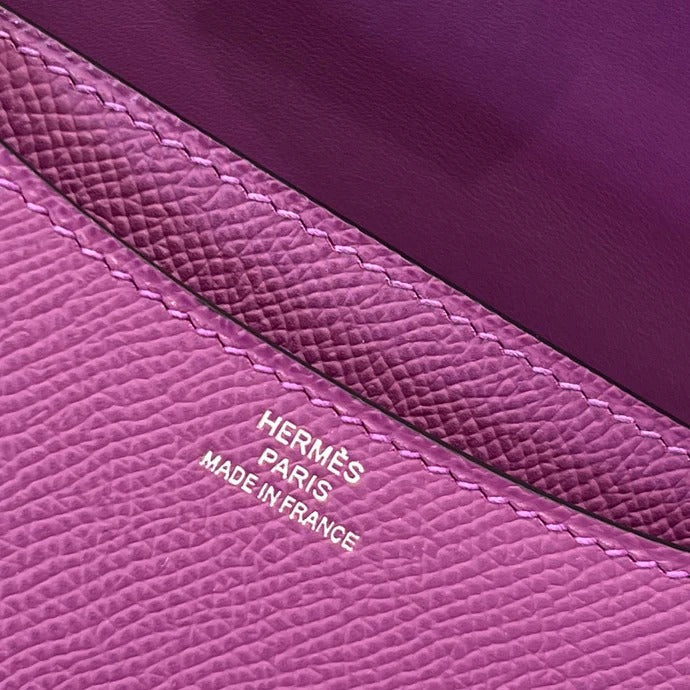 Hermes 2026 Constance Bag Purple Leather With Silver Hardware