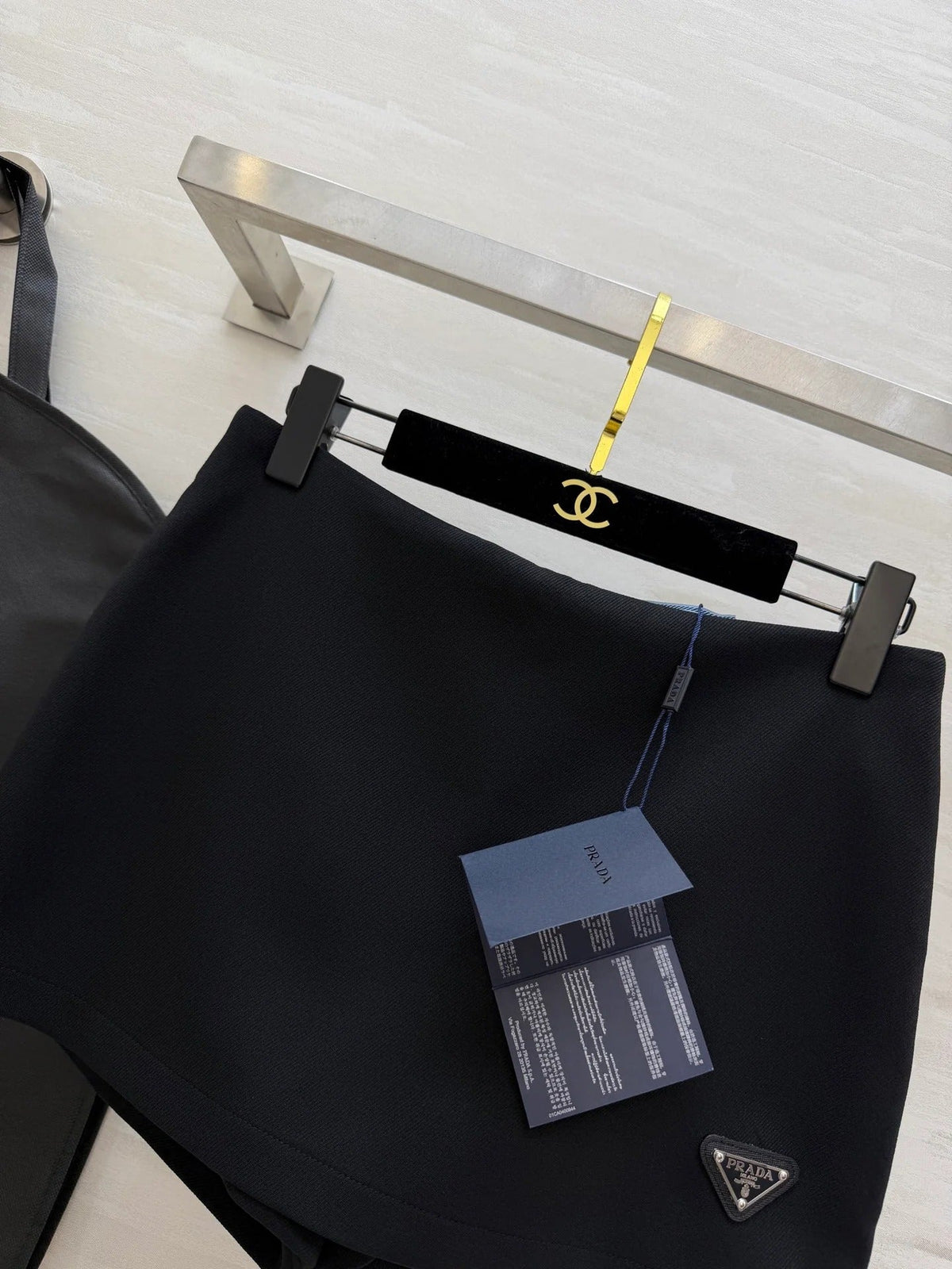 Prada 2026 Miniskirt Black and Gray Re-Nylon 358613