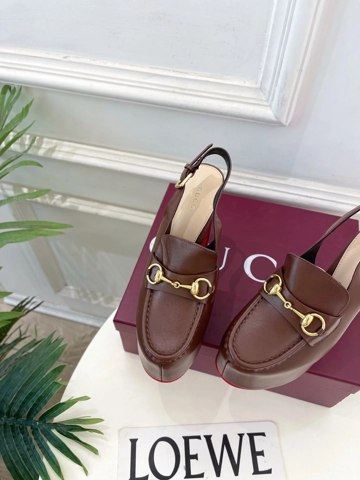 GG 26SS Platform Sandals 130 Brown Sheepskin 640265