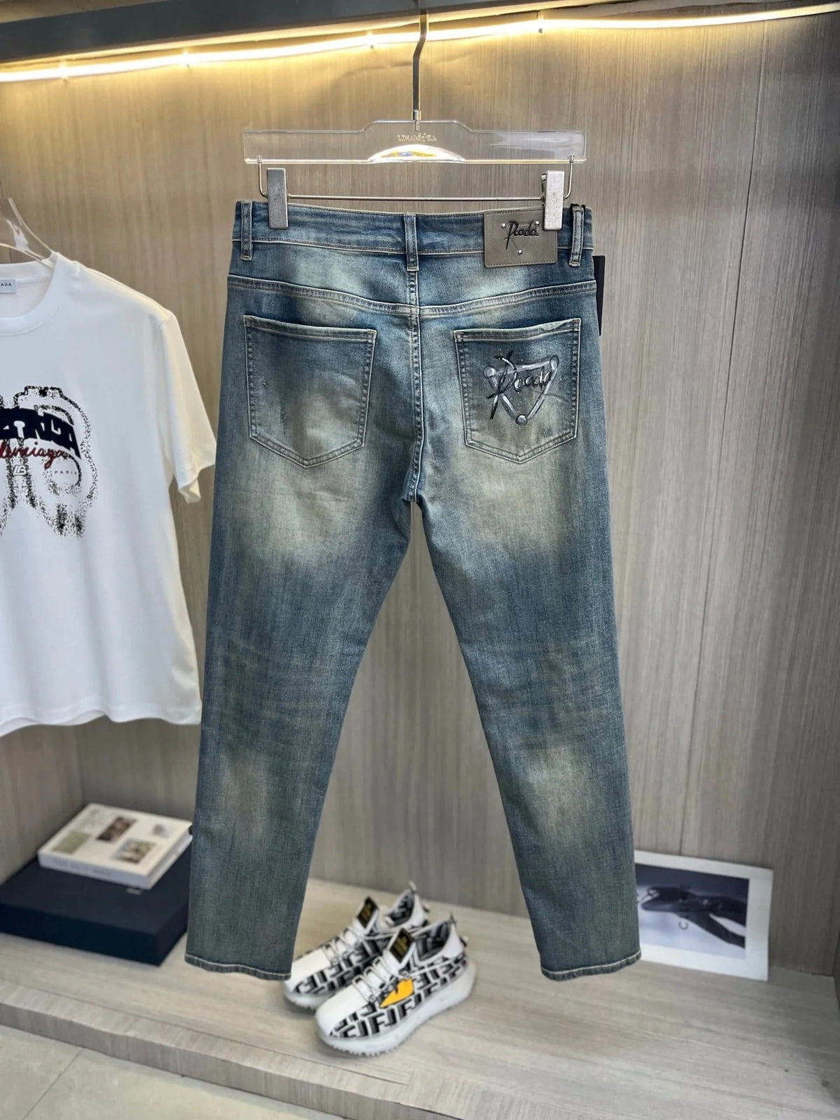 PRA 2026 Men's Jeans Washed Blue Denim 843260