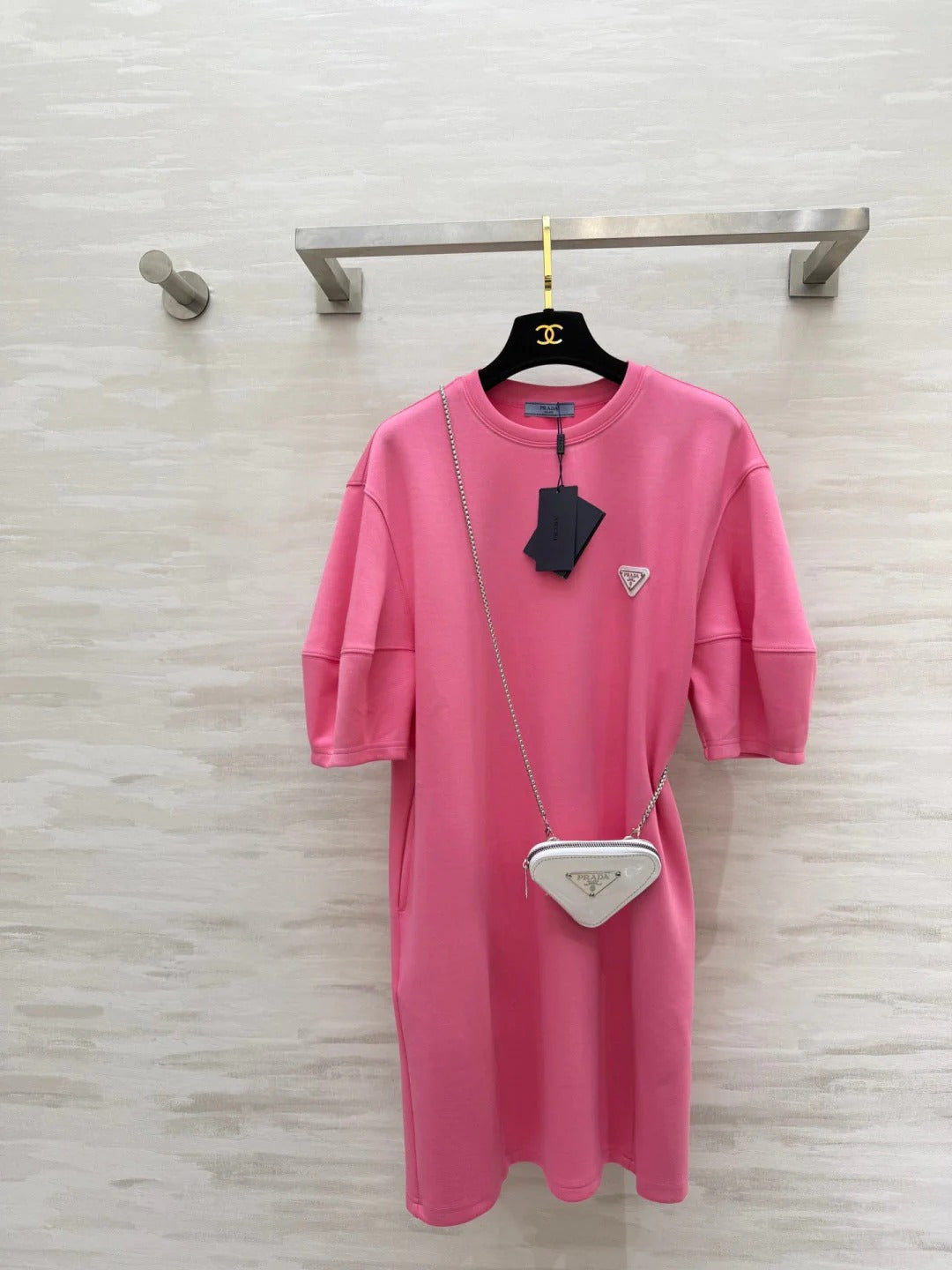 Prada 2026 Triangle Logo Casual Dress Cotton 396953