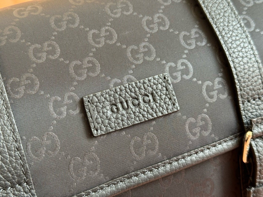 Gucci Shoulder Bag Black Nylon Cowhide 510335