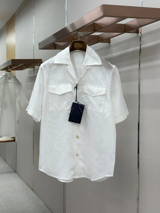 PRA 2026 Men's Linen Short-Sleeve T-Shirt White Fabric 917700