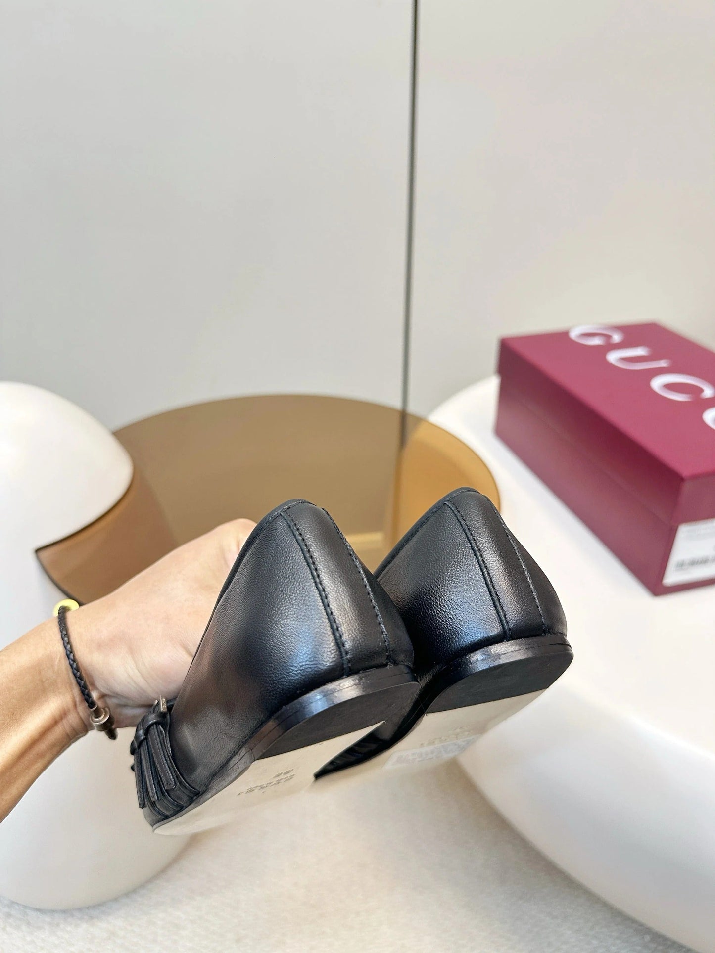 GG 26SS Ballet Flats Black Sheepskin 645707