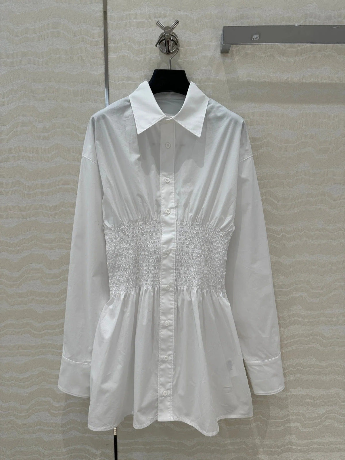 PRADA PREMIUM SHIRT DRESS WITH WAISTED DESIGN 276300