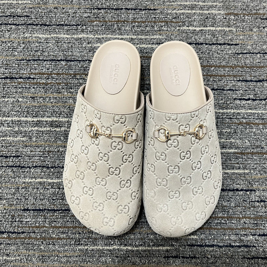 GG Horsebit Mule Beige Suede