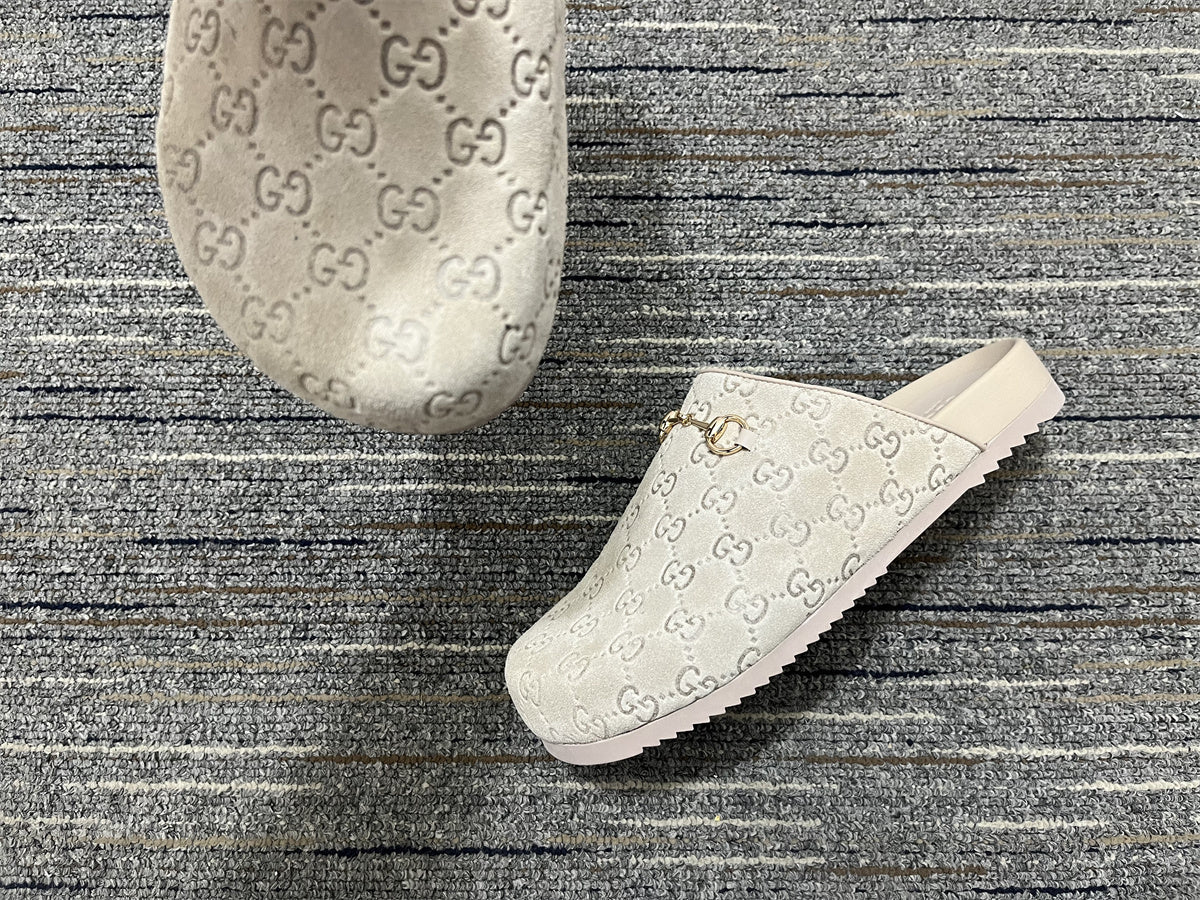 GG Horsebit Mule Beige Suede