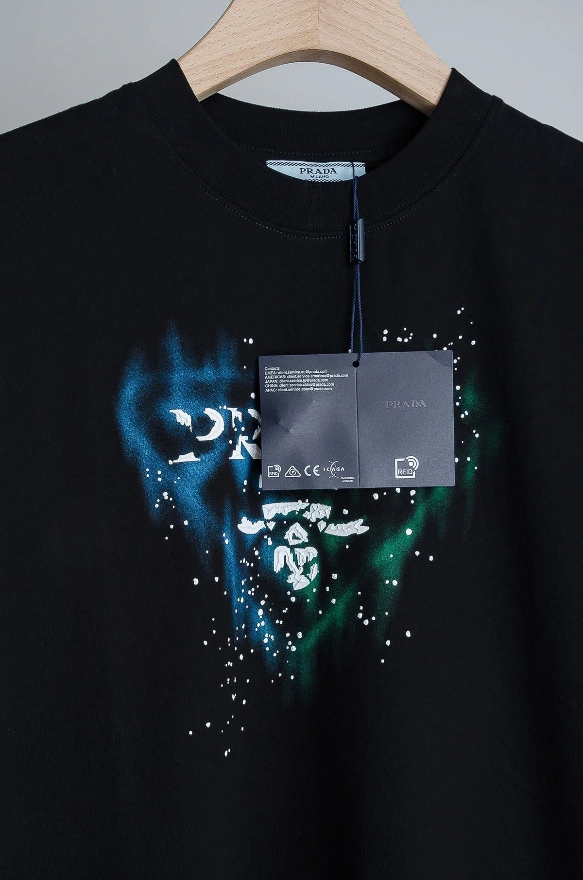 PRA 2026 Men's Short T-shirt Blue White Cotton 843628