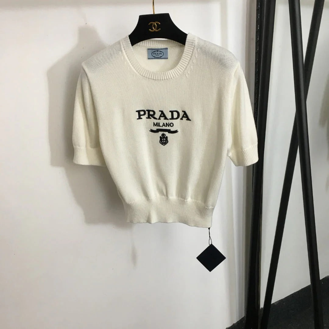 PRADA 25S SHORT-SLEEVE SWEATER 280