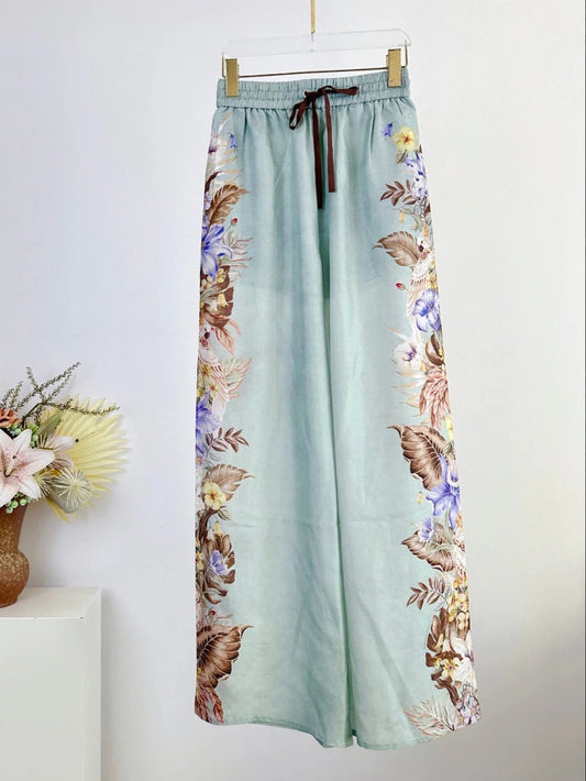 ZIMMERMANN WIDE-LEG PANTS WITH WAIST TIE 270121