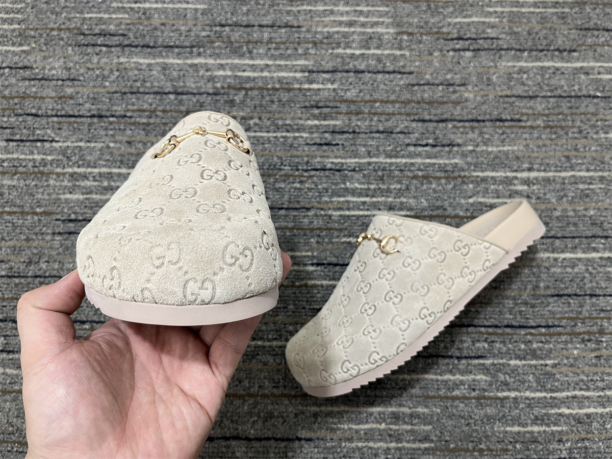 GG Horsebit Mule Beige Suede