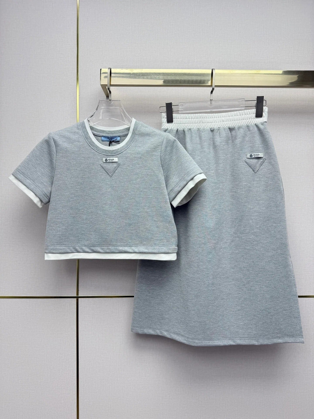 Prada 2026 Set Black and Light Gray Cotton 354808