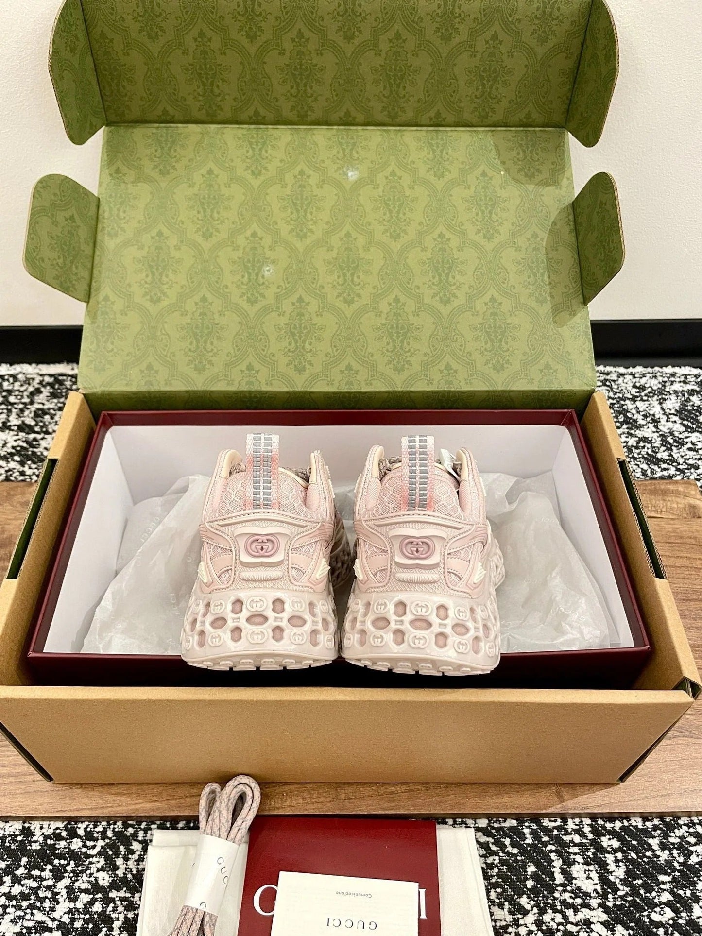 GG 26 Casual Sneakers Light Pink Mesh Cowhide 632866