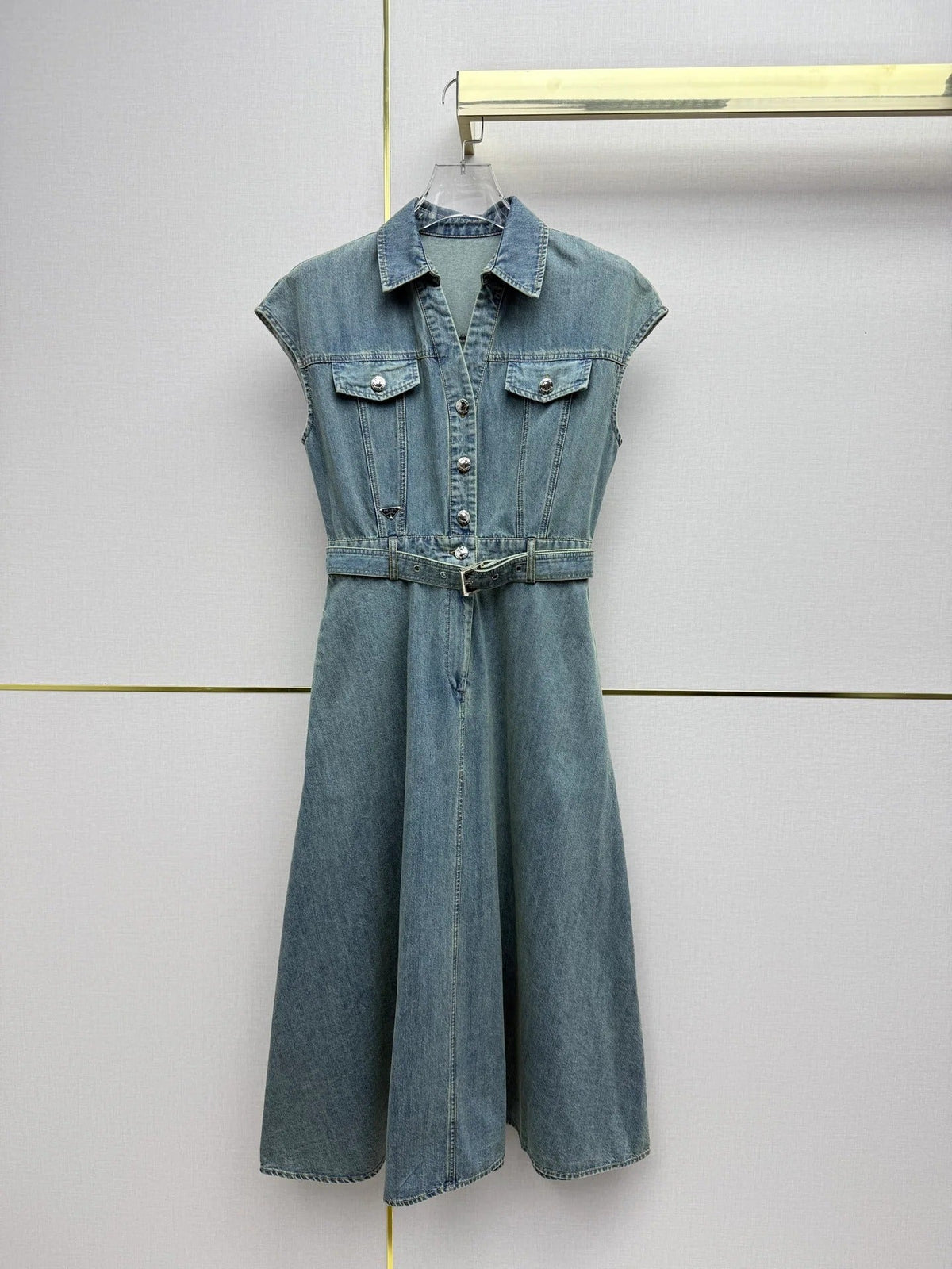 Prada 2026 Denim Dress Blue and Navy Blue Cotton 354716