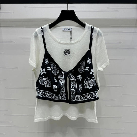LOEWE TWO PIECE TOP WHITE AND BLACK 274903