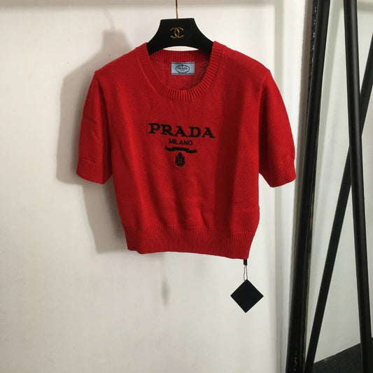 PRADA 25S SHORT-SLEEVE SWEATER 282