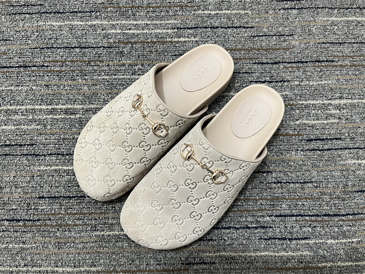 GG Horsebit Mule Beige Suede