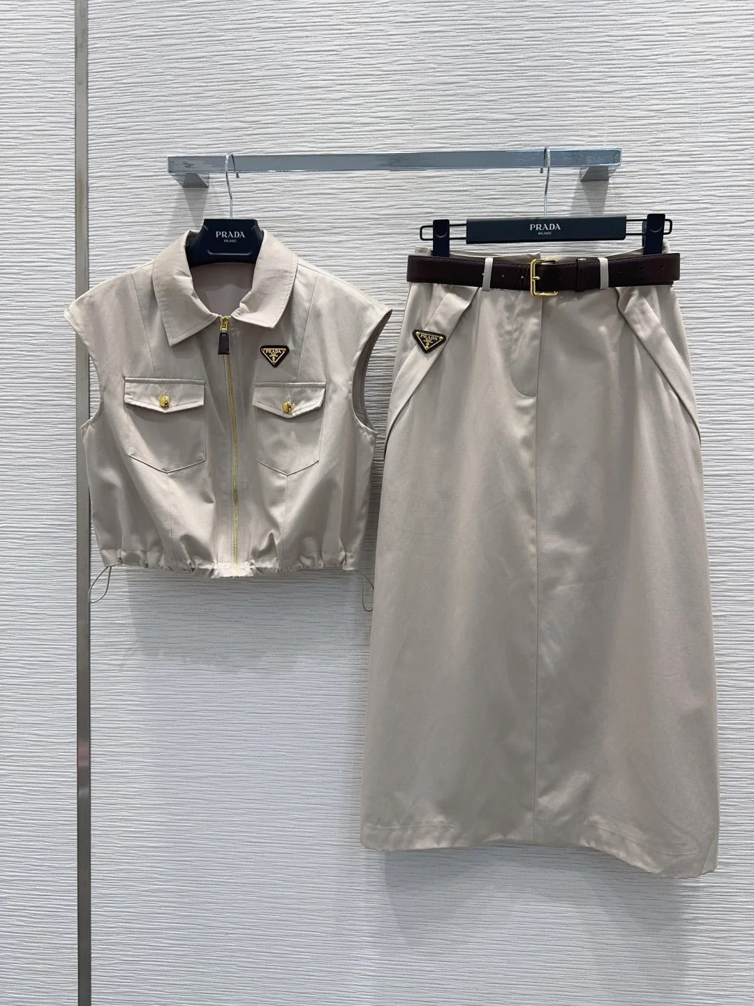 Prada 2026 Set Black and Beige Polyester Rayon 133156
