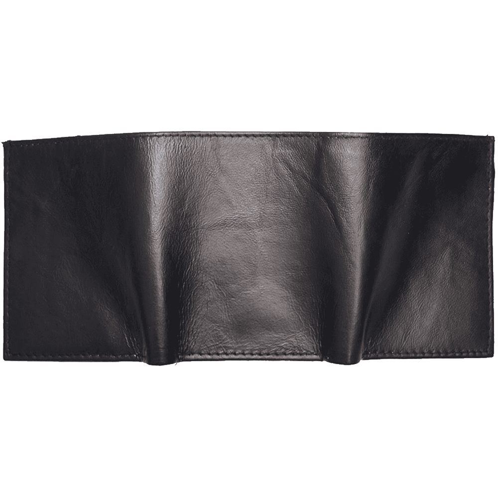 Improving Lifestyles Leather Men Tri Fold Wallet FIXED Flip Up Window ID with FREE Organza Gift Bag