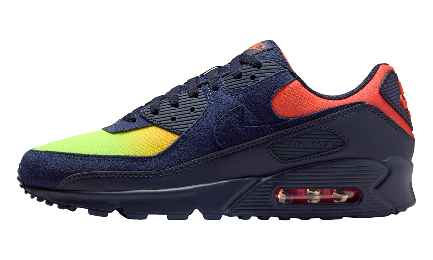 Air Max 90 "Blackened Blue Lemon Venom Hyper Crimson Gradient" DM0029 700